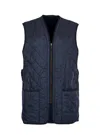 Barbour Navy Blue Padded Waistcoat With Diamond Quilting In Blue