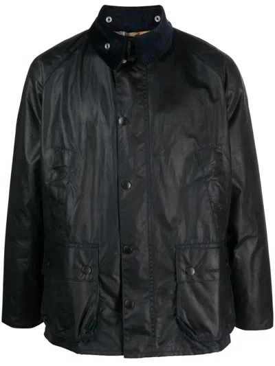 BARBOUR BARBOUR 'BEDALE' JACKET IN NAVY BLUE WAXED COTTON