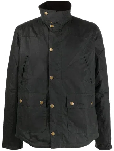 Barbour Reelin Wax Jacket In Black