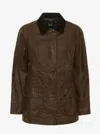 Barbour Corduroy Collar Coat Flap Pockets In Animal Print