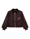 Barbour Shade Of Purple Jacket With A Ribbed Collar In Burgundy