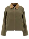 Barbour Brand Label Zip-up Jacket In Green