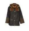 Barbour Quilted Corduroy-panels Puffer Jacket In Black