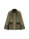 Barbour Milby Quilted Colour-block Jacket In Green