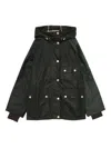 Barbour Hooded Cotton Jacket In Black
