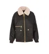 Barbour Womens Archive Olive Maxine Faux-fur-collar Waxed-cotton Jacket In Black