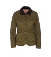 Barbour Quilted Jacket Corduroy Collar In Green