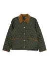 Barbour Quilted Corduroy-collar Jacket In Green