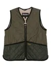 Barbour Two-tone Quilted Sleeveless Vest In Green