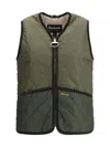 Barbour Two-tone Quilted Sleeveless Vest In Green
