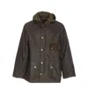 Barbour Modified Wax Jacket With Hood And Pockets In Brown