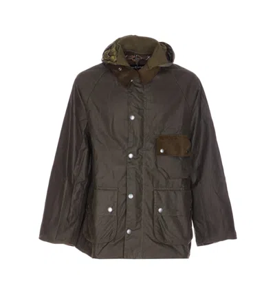 Barbour Modified Wax Jacket With Hood And Pockets In Brown