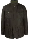 Barbour Ogston Wax Olive Green Jacket In Green