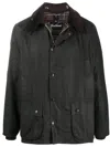 Barbour Bedale Jacket In Waxed Recycled Fabric In Green