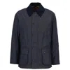 Barbour Collared Wax Jacket In Blue