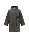 Barbour Solway Trench Waxed Coat In Multi