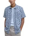 Barbour Jackstone Leaf Print Short Sleeve Cotton Button-up Shirt