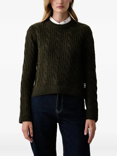 Barbour Joan Cable-knit Sweater In Green