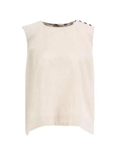 Barbour Josie Button-detail Top In Neutral