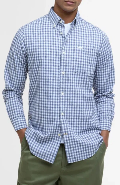 Barbour Kanehill Tailored Fit Gingham Button-down Shirt In Navy