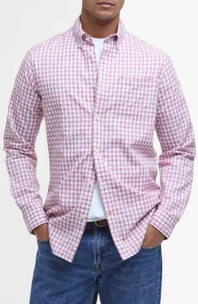 Barbour Kanehill Tailored Fit Gingham Button-down Shirt In Washed Raspberry
