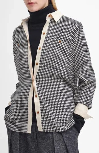 Barbour Kathryn Houndstooth Check Shirt In White