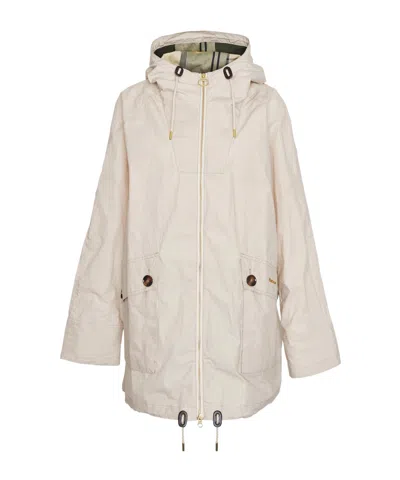 Barbour Keldy Hooded Rainproof Casual Jacket In Nude