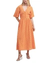 Barbour Kelley Eyelet Cotton Midi Dress In Apricot Crush