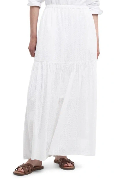 Barbour Kelley Ruffle Hem Maxi Skirt In White