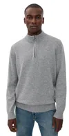 Barbour Kelson Quarter Zip Knitted Sweater Grey Marl In Gray