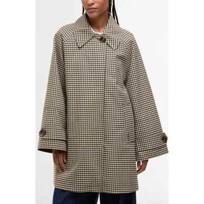 Barbour Kennedy Water Resistant Houndstooth Check Jacket In Brown