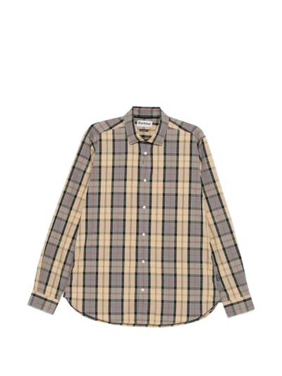Barbour Beige And Grey Plaid Shirt In Multi