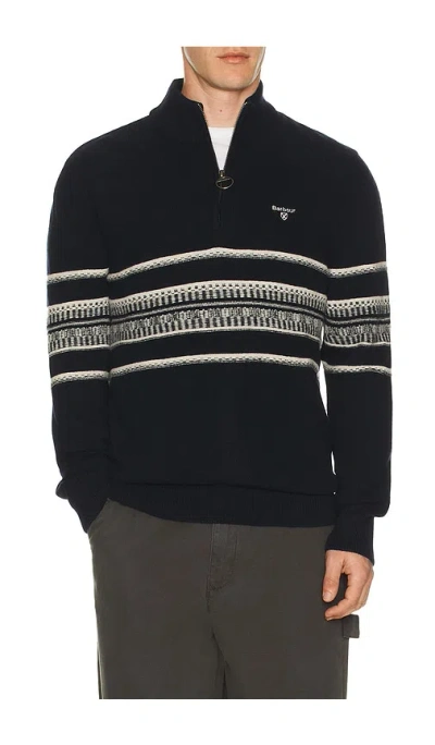 Barbour Kepwick Half Zip Jumper In Blue