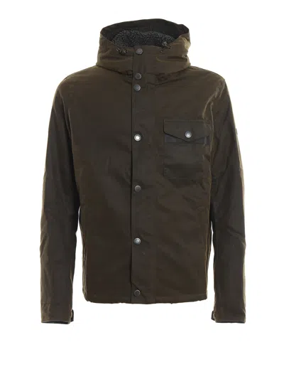 Barbour Kevlar Waxed Cotton Jacket In Dark Green