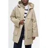 Barbour Khai Waterproof Hooded Raincoat In Light Sand/rosemary Tartan