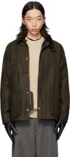 Barbour Khaki Bedale Check Wool Jacket In Multi