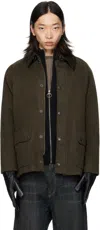 Barbour Khaki Modified Bedale Wool Jacket In Brown