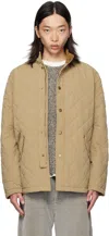Barbour Khaki Shoveler Quilted Jacket In Nude