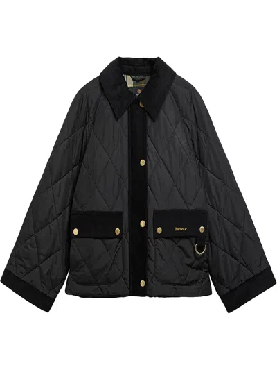 Barbour Quilted Corduroy-trim Jacket In Black