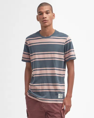 Barbour Kilton Stripe Mens Tailored T-shirt In Gray