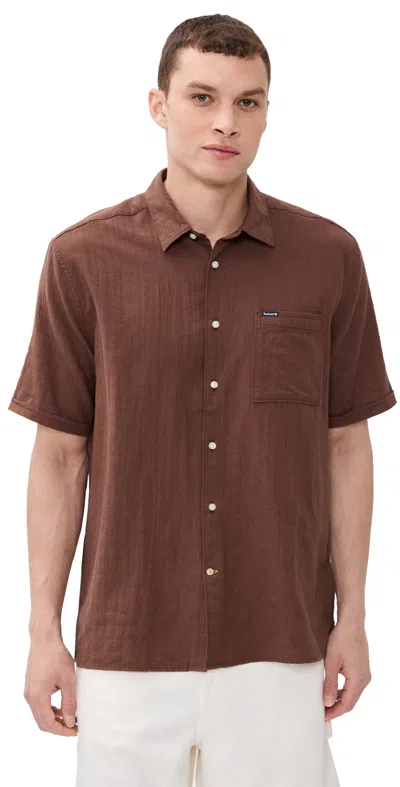 Barbour Kingswood Ripstop Summer Shirt Burnt Pepper In Brown