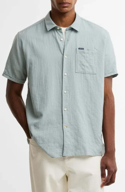 Barbour Kingswood Short Sleeve Cotton Ripstop Button-up Shirt In Gray