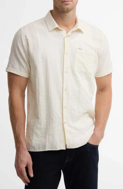 Barbour Kingswood Short Sleeve Cotton Ripstop Button-up Shirt In White