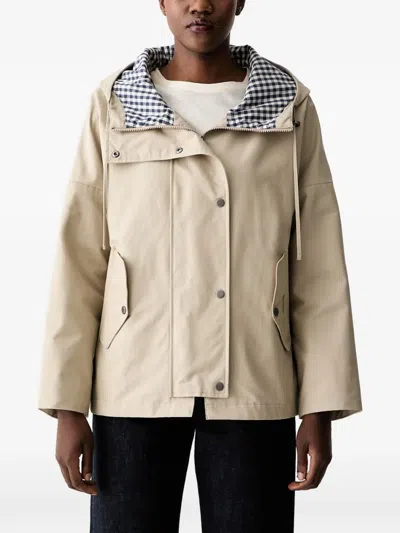 Barbour Kingswood Showerproof Drawstring-hood Jacket In Neutral
