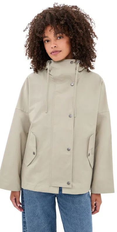 Barbour Kingswood Showerproof Jacket Light Sand/navy Gingham In Gray