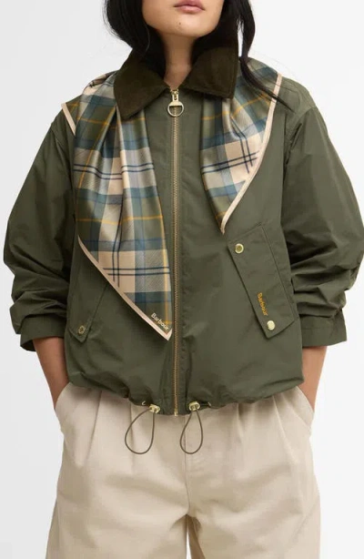 Barbour Kinsale Tartan Square Scarf In Green