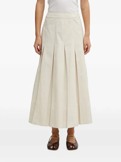 Barbour Kirby Pleated Midi Skirt In White