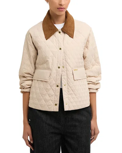 Barbour Kirby Cotton Corduroy-trimmed Quilted Shell Jacket In White