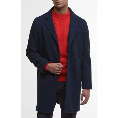 Barbour Kirkbridge Wool Topcoat In Blue