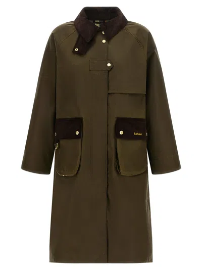 Barbour Kirklees Jacket Long Sleeves Corduroy Collar In Green